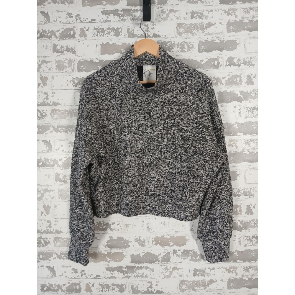 Aerie Black and White Cowl Neck Sweater